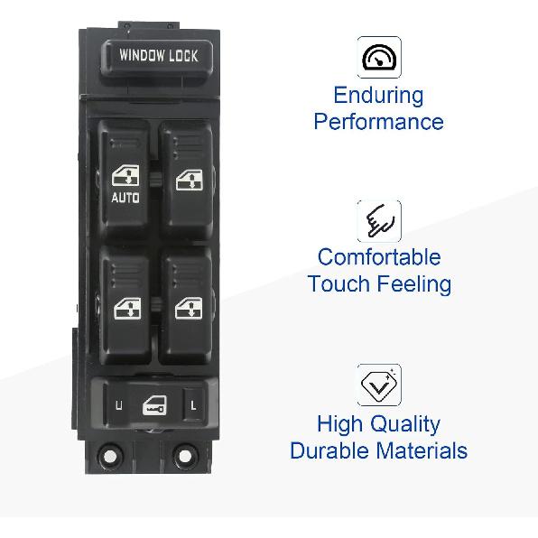 Power Window Switch Master Control Driver Side Compatible For 2000 2001 2002 Chevy Silverado Tahoe Suburban & GMC Yukon XL Sierra 1500HD 2500HD 3500,