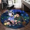 1pc Anime Cartoon Design Round Carpet Office Chair Mat, NonSlip Rug for Home Decor