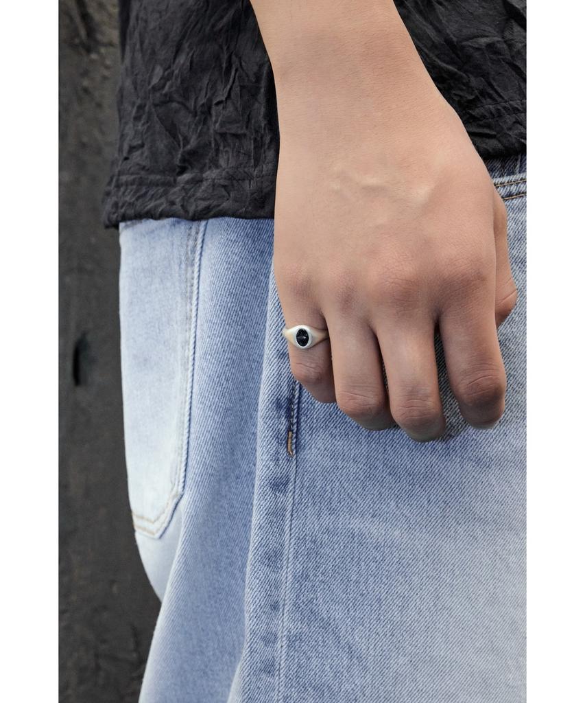 Youth Leather Point Ring - Silver
