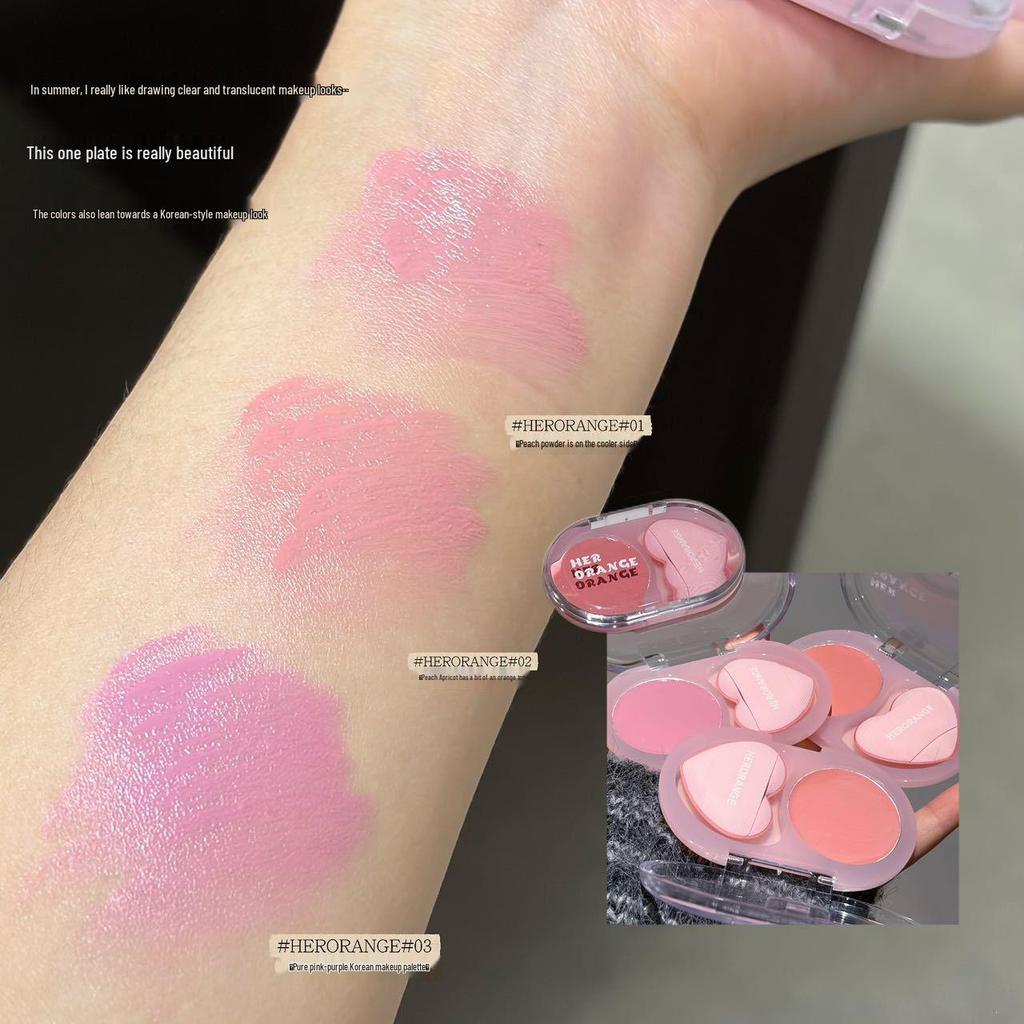 HERORANGE Soft Sweet Korean-Style Blush Cream: Natural Dewy Finish, Blurs, Whitens, and Contours.