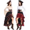 Game Themed Pirate Queen Costume With Ruffled Long Dress For Cosplay Enthusiasts