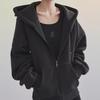 Unisex Hooded Velvet Cardigan: New Solid Color Zipper Style for Autumn/Winter