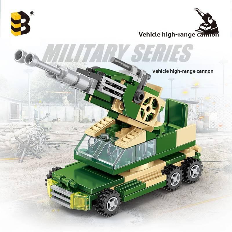 Antiaircraft Mounted Car Gun Assembly Building Blocks Toy For Gift Children