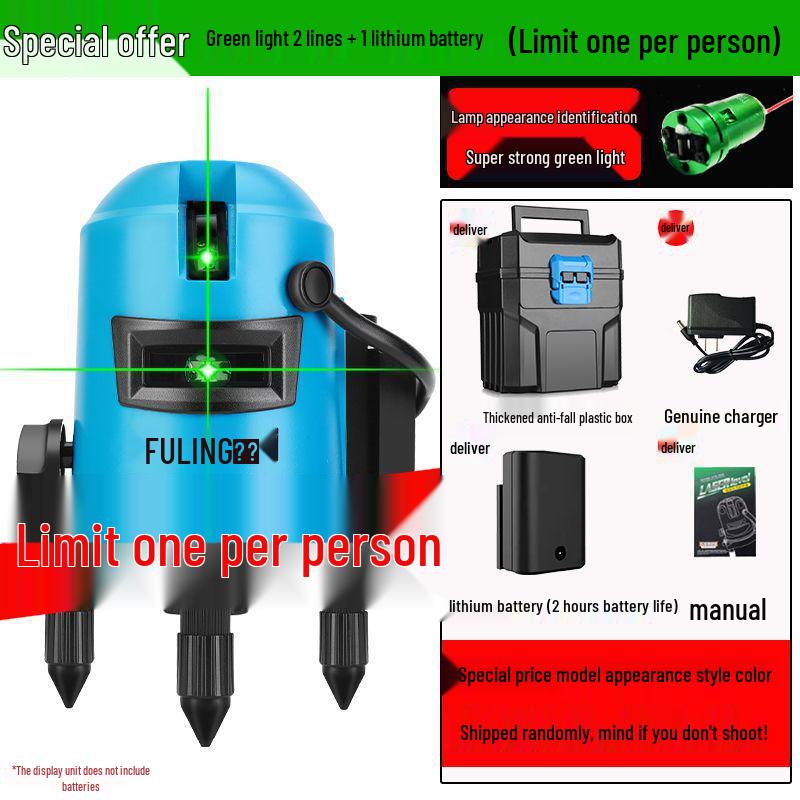 

Green & Blue Light High-Precision Laser Level: Infrared, 2-5 Lines, Strong & Fine Line Projection Instrument