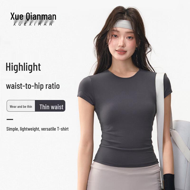 Xueqianman Women s Quick-Dry Yoga & Fitness T-Shirt L