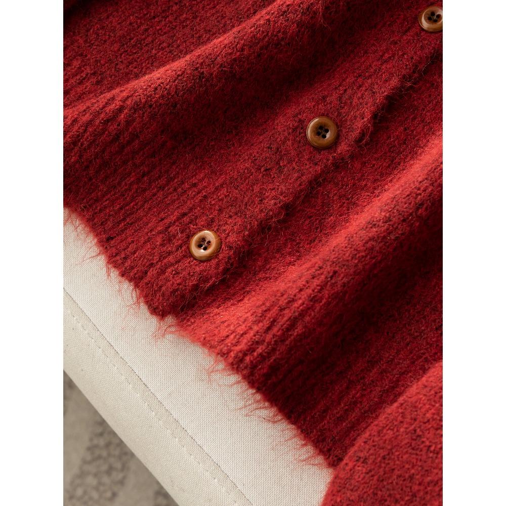 DIMANAF 2025 Sweaters Buttons Turtleneck Cardigan Autumn Solid Women Knitting Loose