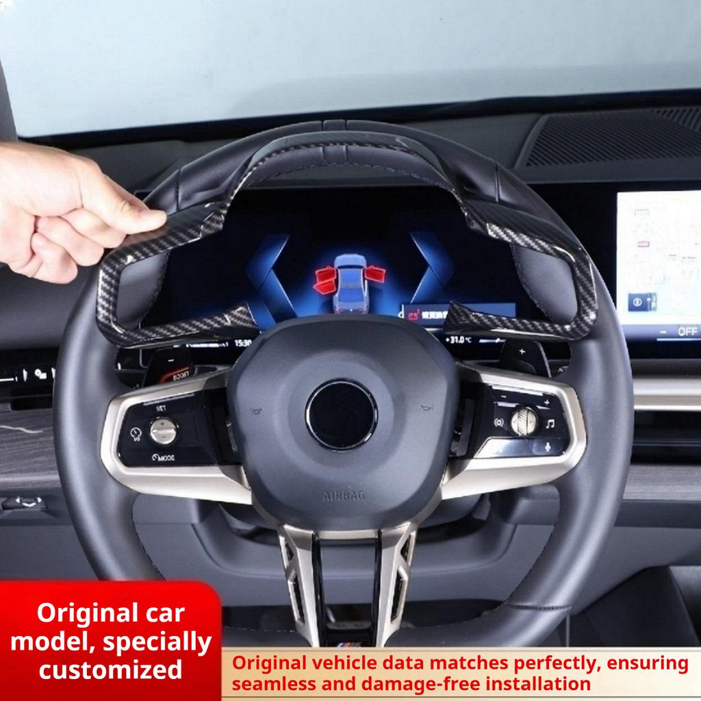 ABS Carbon Fiber For BMW 5 Series G60 2025-2025 Car Styling Steering Wheel Frame Decoration Cover Trim Interior Accessories