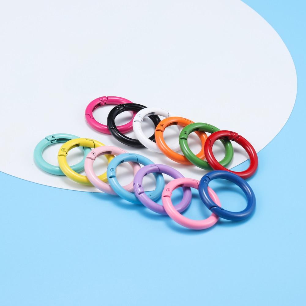 5Pcs/lot Metal Spring Gate O Ring Openable Round Carabiner Keychain Bag Clips Hook Dog Chain Buckles Connector for DIY Jewelry
