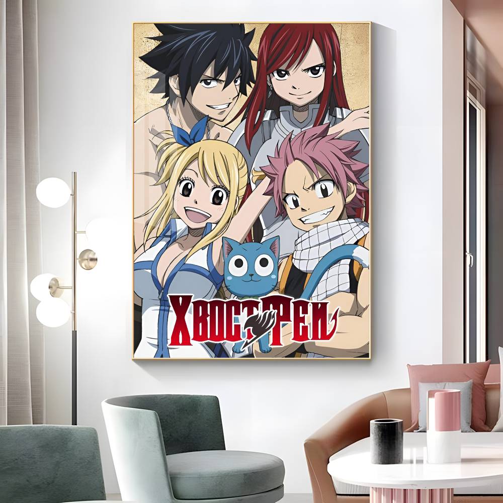 1pc Anime Fairy Tail Poster Sticker Print Waterproof Wall Art For Living Room Bedroom Home Decor