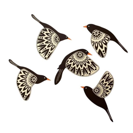 

5 Pcs Wooden Flying Bird Wall Art Rustic Scandinavian Style Birds Wall Hanging Decor for Living Room Bedroom Kitchen Office Decor C