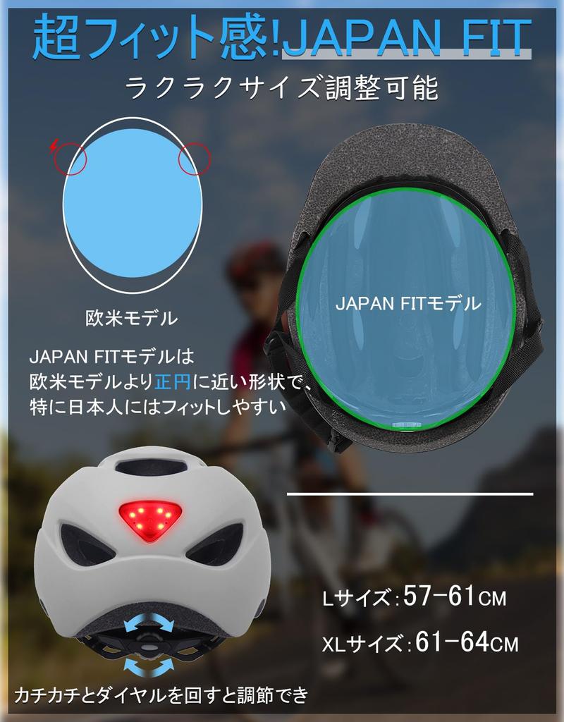 Issufel Bicycle Helmet for Asian with LED SG EN1078 High and Adjustable for City and and Students Size Adults, Fit, Light, Standard, CE/CPSC