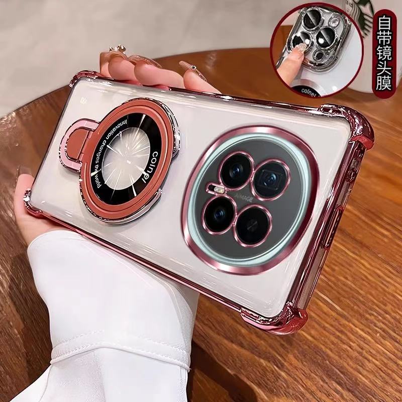 Stojak do Platerowania Przezroczyste Etui Dla Samsung Galaxy S26 Ultra S25 FE S24 S23 Plus A57 A37 A56 A36 A17 Uchwyt Miękkie Etui Z Foliami na Obiektyw