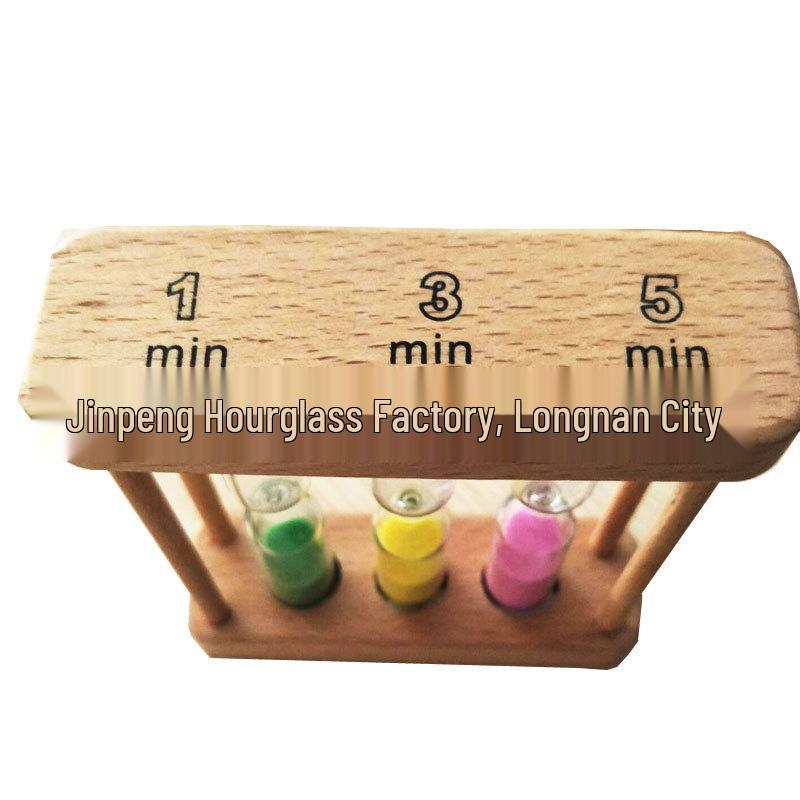 Three-Part Wooden Hourglass Timer: Creative 1, 3, & 5-Minute Chinese-Style Home Decor & Gift