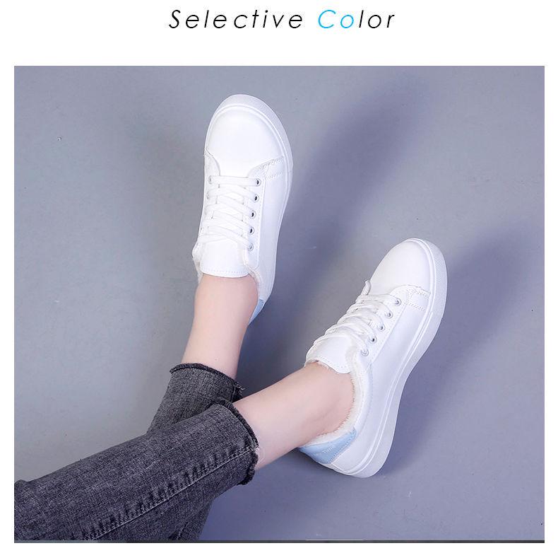 Women's Fleece-Lined White Winter Sneakers, 2025 Korean Style Casual Flats.