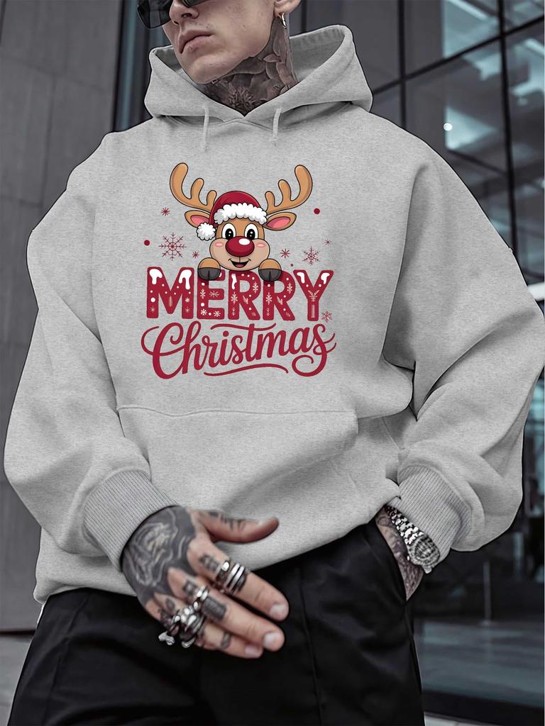 Merry Christmas Men'S Sweatshirt Hoodie New Street Style Printed Tops Fall And Winter Clothing Free Hoodies
