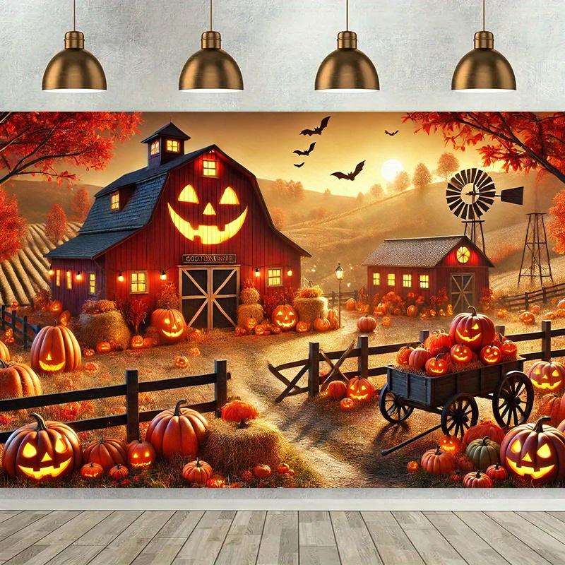 2D Plane, 1 Piece of Autumn Harvest Season Pumpkin Farm, Suitable for Living Room, Office, Family and Outdoor Decoration