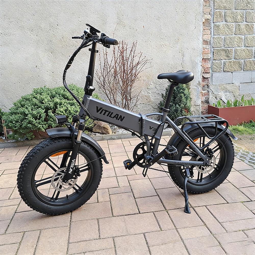 Electric Bicycle Vitilan V3 1200W Peak Motor 20" Fat Tire Foldable Electric Bike For Adult 48V 13AH LCD Display 7 Speed