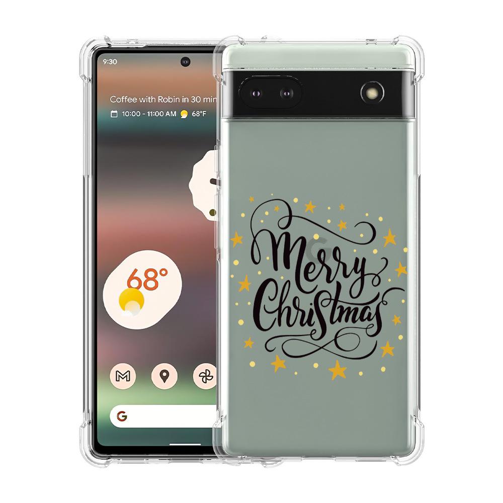 Christmas Four-Corner Drop-Proof TPU Case for Google Pixel 8 Mobile Phone - Festive Design