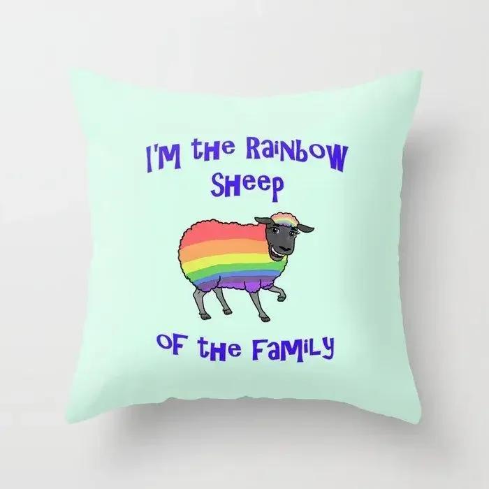 Cushion Cover Cartoon Sheep Peach Pillow   Home Decor Moda