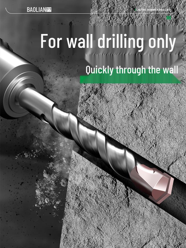 

Tungsten Steel Extra-Long Impact Drill Bit for Concrete - Square/Round Shank Rotary Head Round Shank 6*110