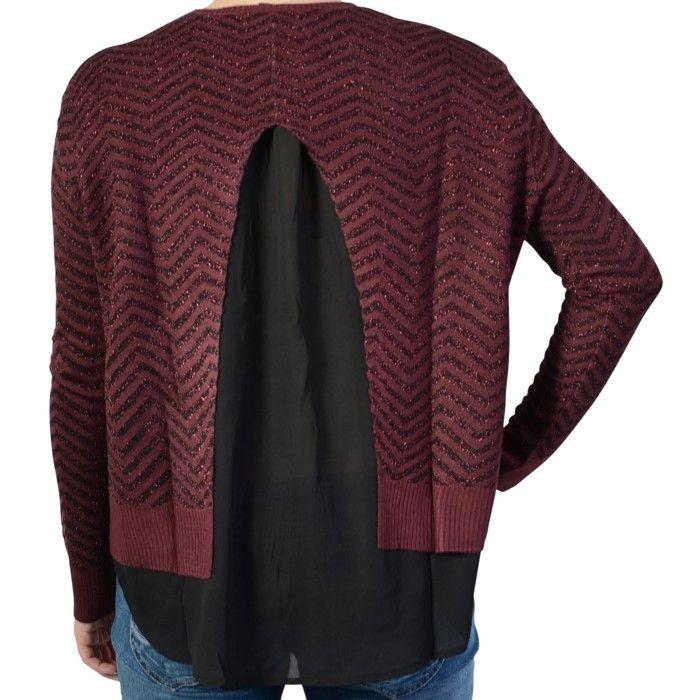 Pull - Le Temps des Cerises - Ceres Cramby - Manches longues - Col rond - Violet