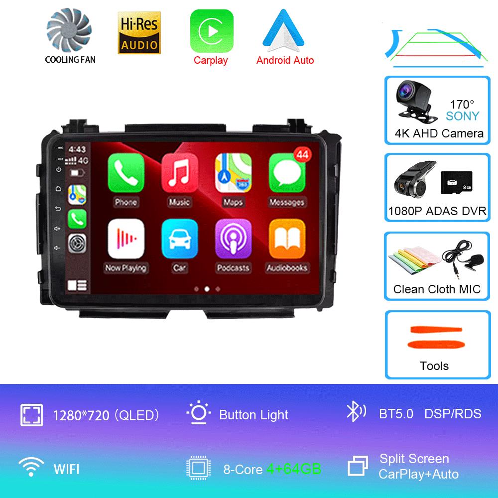 For Honda HR-V HRV XRV Vezel 2013-2019 Car Radio Android 14 2Din GPS Bluetooth Multimedia Player Autoradio 360Camera Carplay