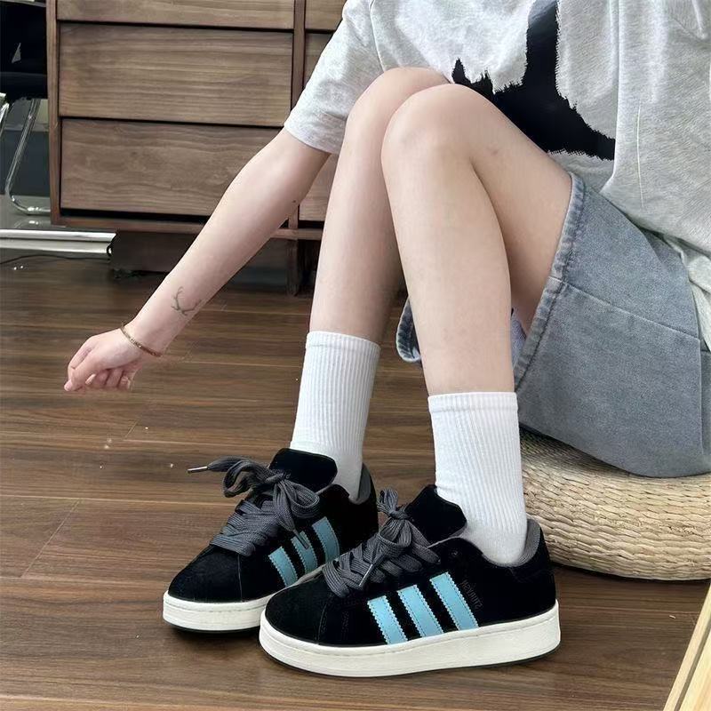 Retro Hong Kong style couple skateboard shoes ins niche students lightweight sports casual shoes black shoes