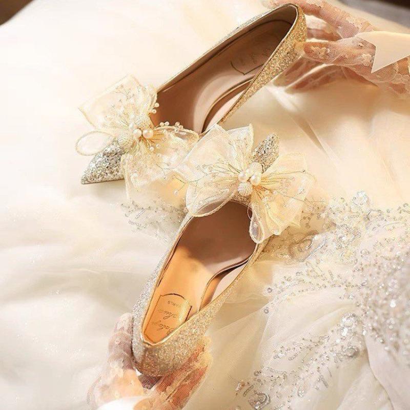 2025 New Bridal Wedding Shoes Women's High Heels Wedding Shoes Don't Worry Feet Wedding Shoes Women's Pump