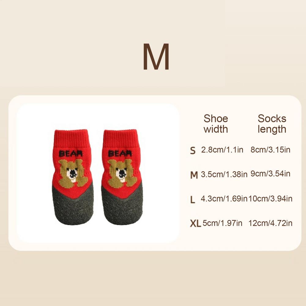 

Non Slip Dog Socks 4 Piece Cute Pet Shoes Grippy Socks For Senior Dog For Hot Pavement Running Winter Snow Pet Puppy Rain Foot L