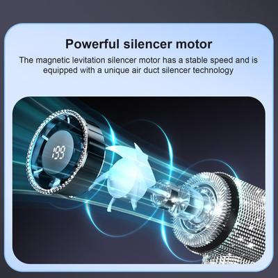 Portable Fan Small Personal Cooling Gadget 199 Speeds Neck Hangable Rhinestone Hand Fan with Digital Display for Beach