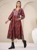 Hand Block Printed Dress Midi Cotton Floral Dress Boho Chic Holiday Summer Indian Cotton Dress Handmade In India Jaipuri Dress with Pockets