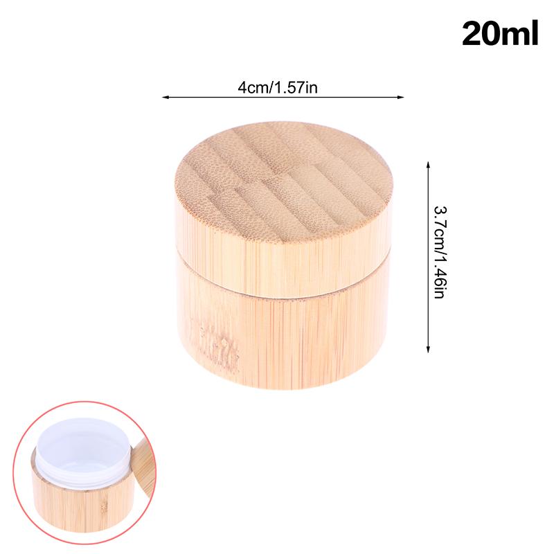 5–100g Natural Bamboo Cosmetic Containers, Refillable Jars for Creams, Nail Art, and Face Masks
