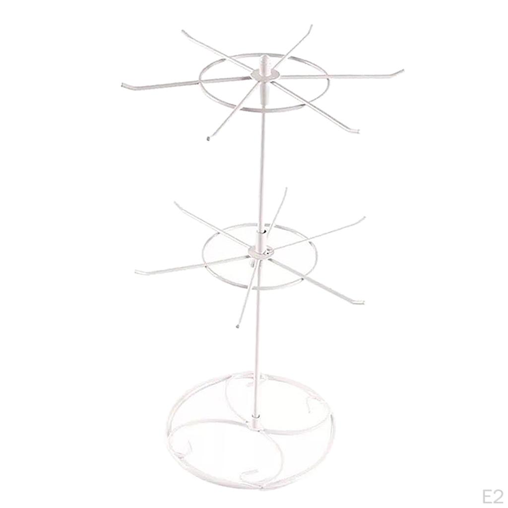 Bracelet Necklace Hanger Round Jewelry Rotating Rack Display Organizer