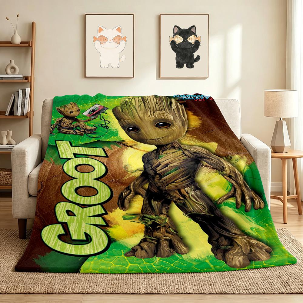 Groot Adventure Throw Blanket Flannel Blanket Soft Warm Sofa Bed Camping home Decor Unique Christmas Gift C102114