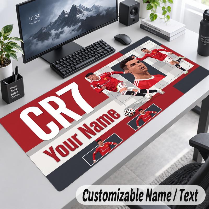 Cristiano Ronaldo Personalized Large Mouse Pad Custom Name Text Extended Desk Mat Gaming Mousepad