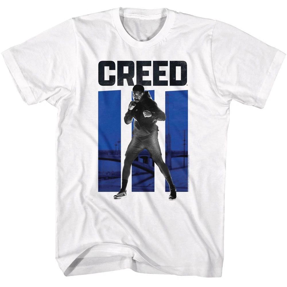 Rocky - Creed 3 Blue Bars - American Classics - Solid White Short Sleeve T 110