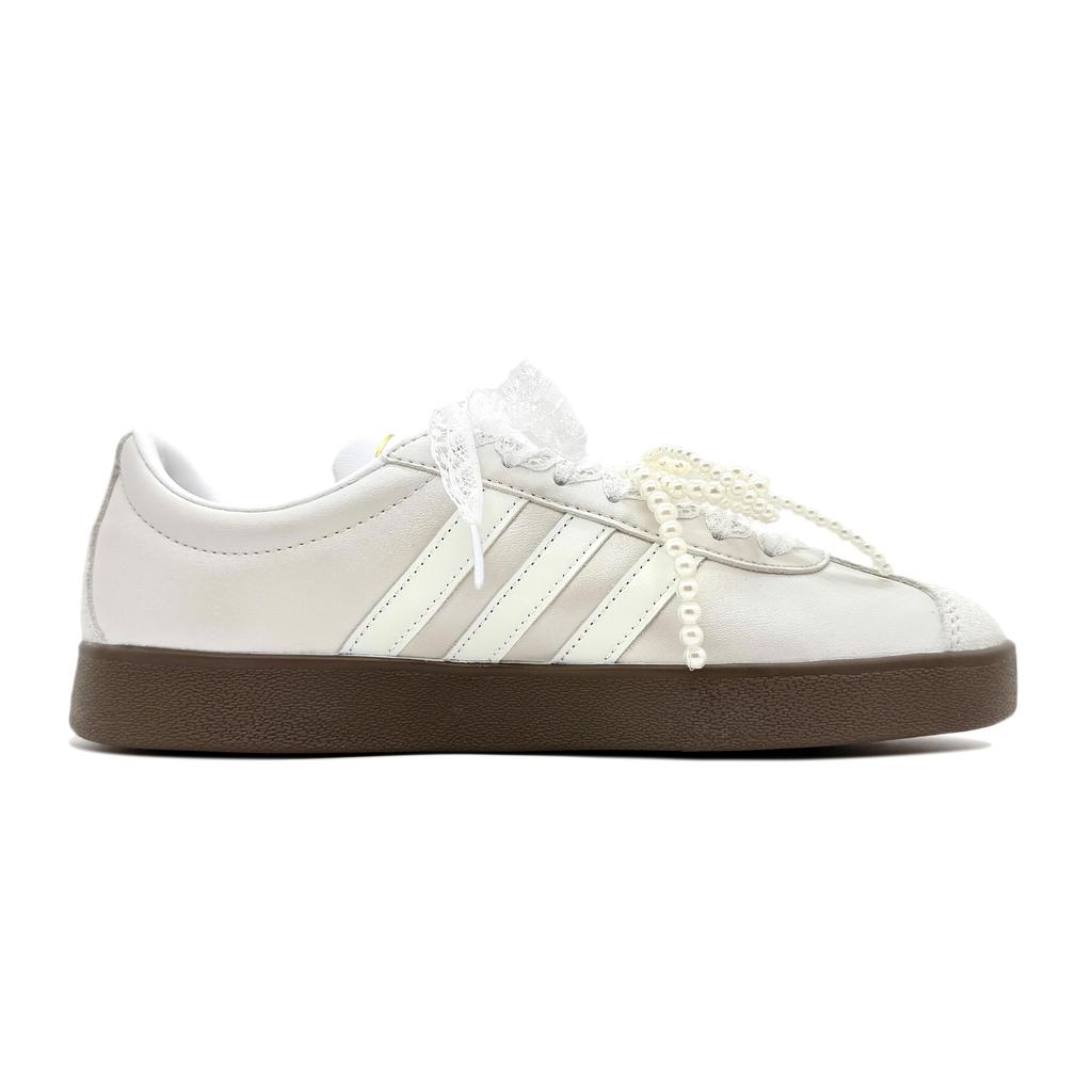 Adidas VL COURT 2.0 Slip Resistant Low top Skateboard Shoes Unisex Silver JQ2470(Team191-)