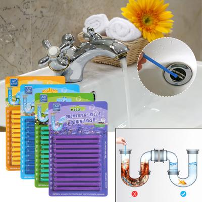 Sagit-Palos de limpieza para tuberías, descontaminación de aceite, cocina, inodoro, bañera, limpiador de desagües, juego de 12 Uds.