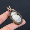 Rainbow Moonstone Gemstone Pure Copper Wire Wrapped Handmade Jewelry Pendant