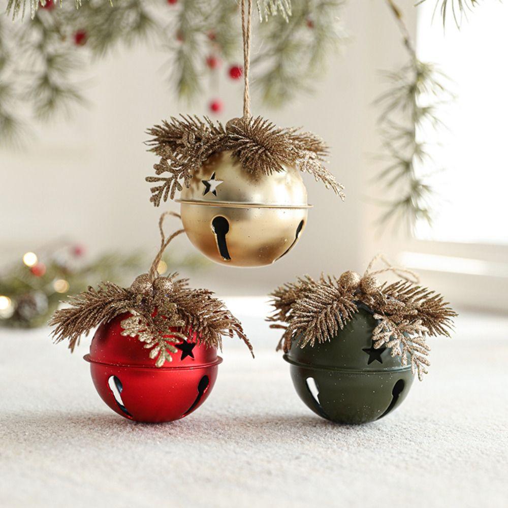 Handmade Christmas Gold Bells Pendant Iron Xmas Tree Hanging Bells  New Year Home Ornament