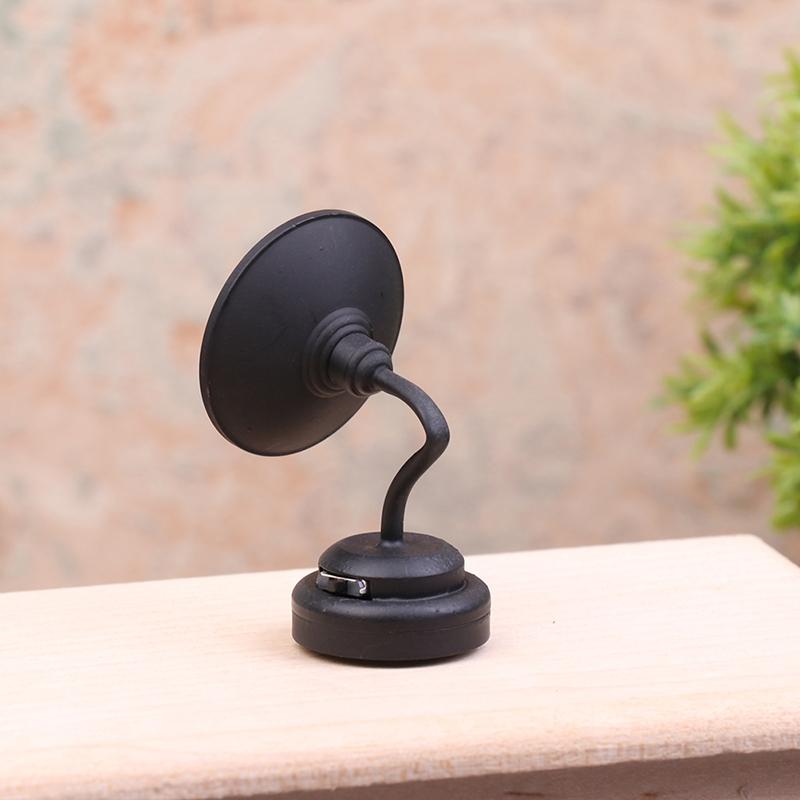 1:12 Dollhouse Miniature Led Lamp Desk Lamp Black Wall Lamp With Switch Furniture Model Decor Toy