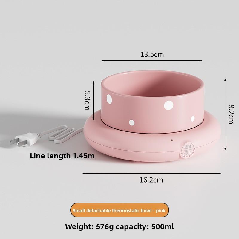 

Pet Constant-temperature Drinking Water Dispenser, Cat Heating Bowl, Yogurt Machine, Drinking Water Bowl, Drinking Water Dispenser 500ml + Heat Pad рожевий