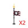 MOC Medieval Building Blocks Soldier Figures Weapons Accessories Armor Shield Flag Transport Ox Horse Mini Brick Toy Gift X010