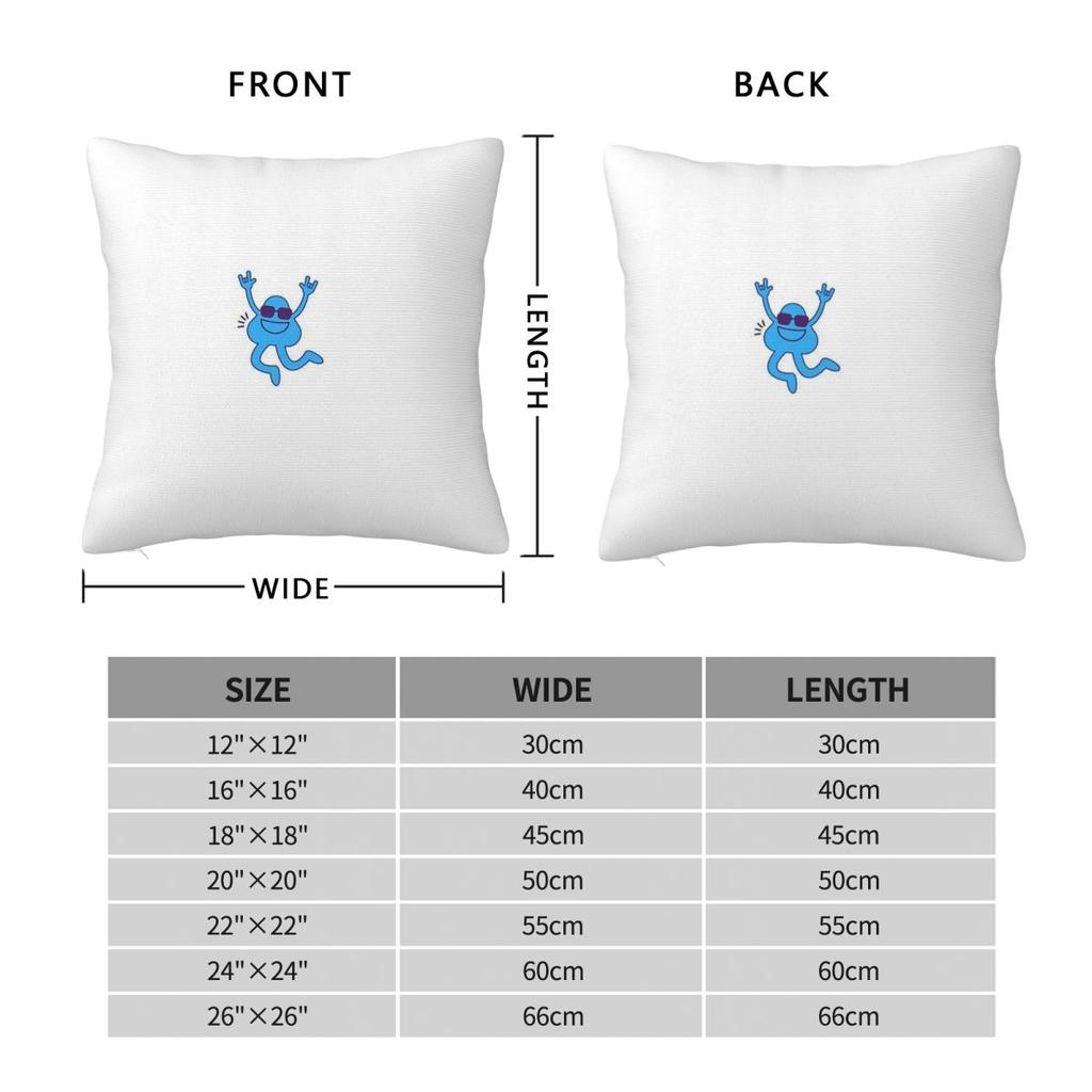 Blue Doll With Glasses Square Pillowcase Polyester Linen Velvet Pattern Zip Decorative Throw Pillow Case Car Cushion Cover 45X45