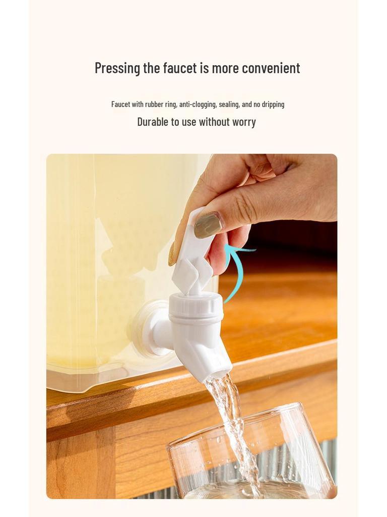 Chilled Water Pitcher with Tap: Fridge-Compatible, Sealed & Thickened for Summer, Large Capacity for Fruit Tea