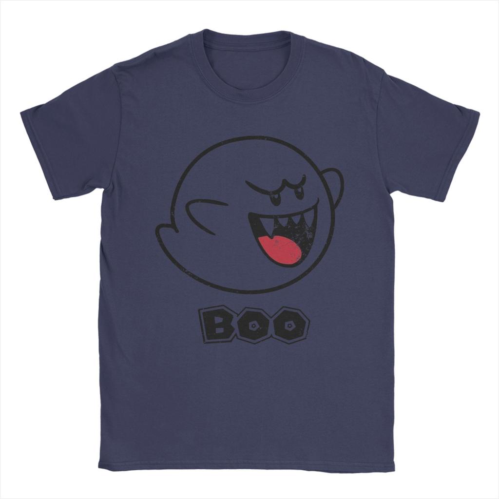 Funny Boo Ghost Marios TShirts Men Round Collar Pure Cotton T Shirt Short Sleeve Tee Shirt Gift Idea Clothes