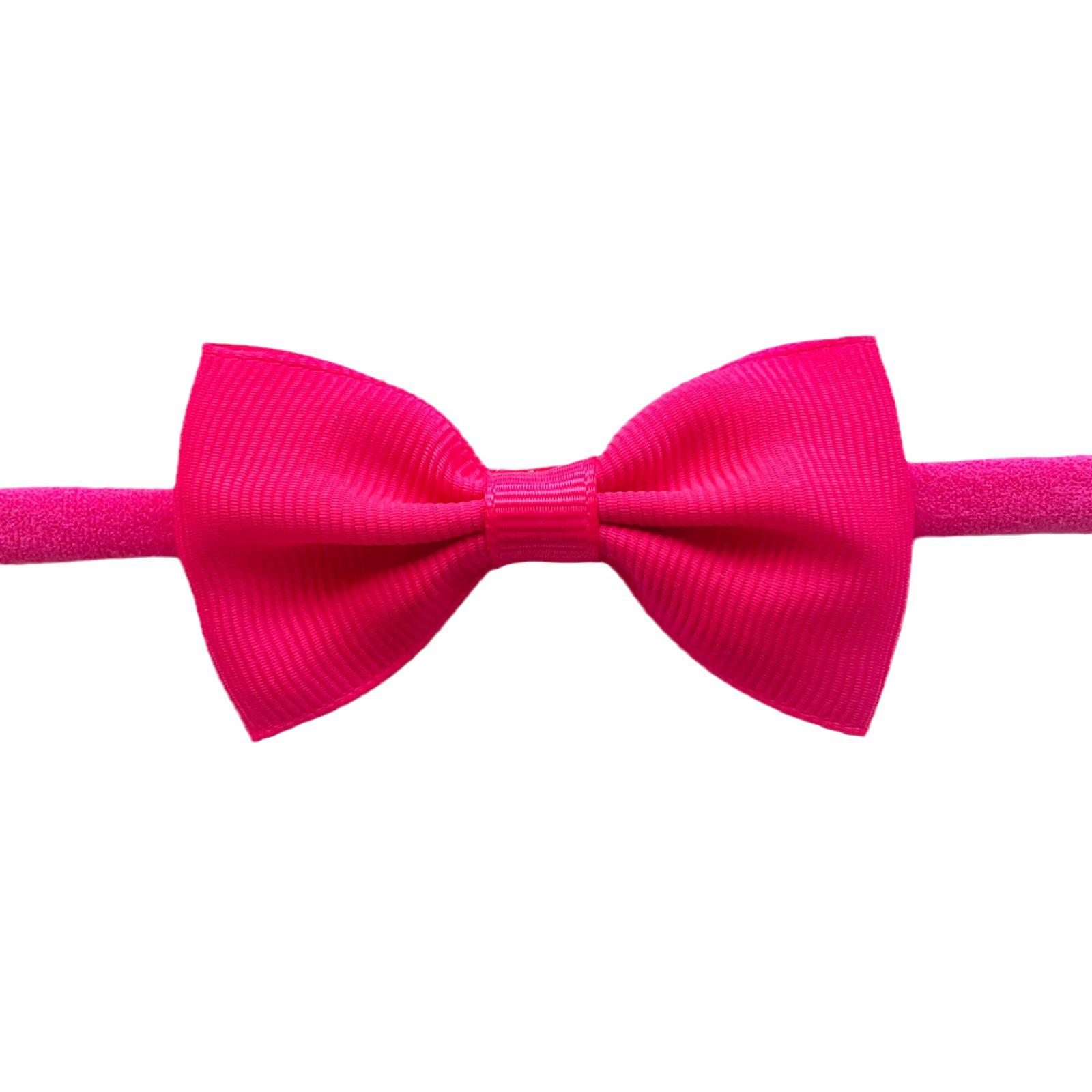 

Комплект из однотонной заколки-бантика и ребристого ободка для девочек