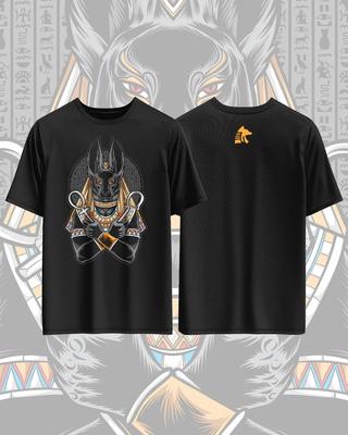 Anubis Printed Pure Cotton Tshirt for Men and Women Mythological Style Short Sleeved Oversized Casual Street Summer Tshirt