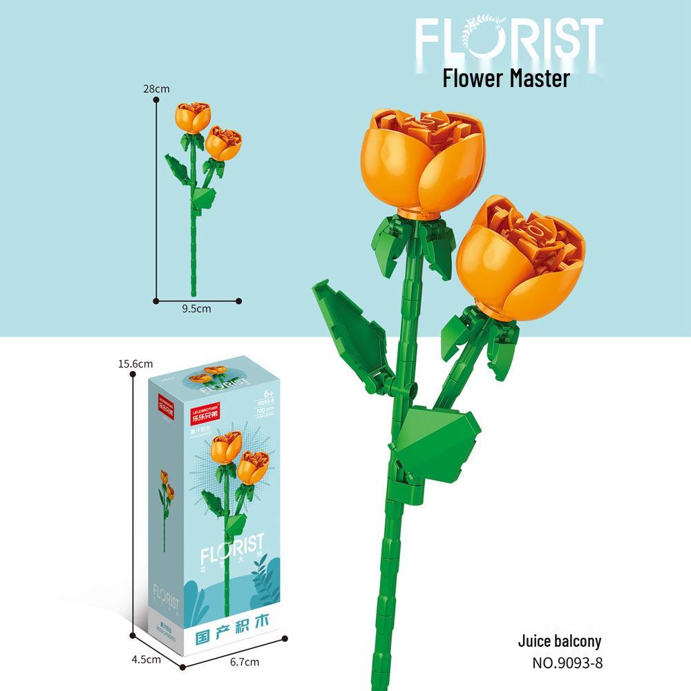 Desktop Flower Building Blocks: Educational Toy for Kids - Creative Gift for Girls