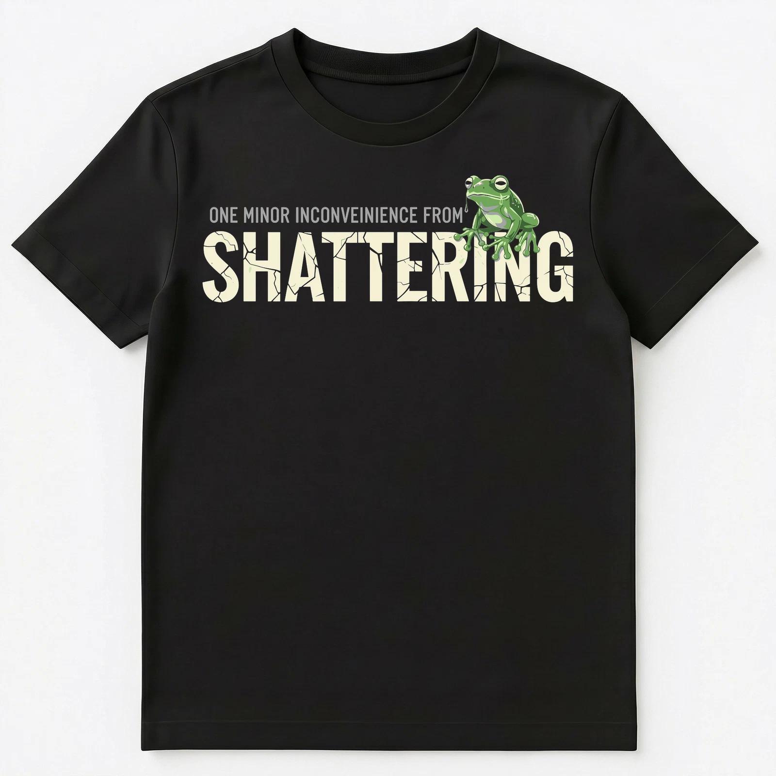 Stressed Adult Frog Shattering Funny Anxiety Humor Unisex T-Shirt XL